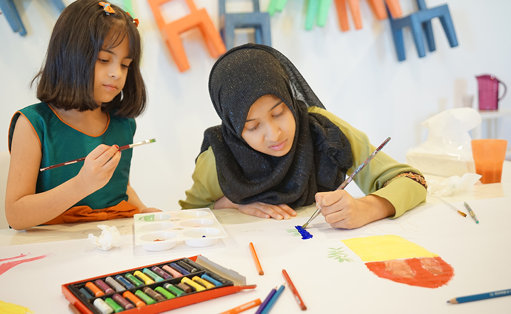 Artistic workshops for children of Al Jalila Foundation’s Farah paediatric program at the Al Jalila Cultural Centre for Children